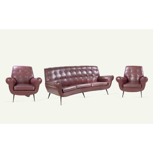 Vintage Sofa set realized by Ggigi Radice (1924-2002) in the mid-20th Century. The set is composed by 2 armchairs of...
