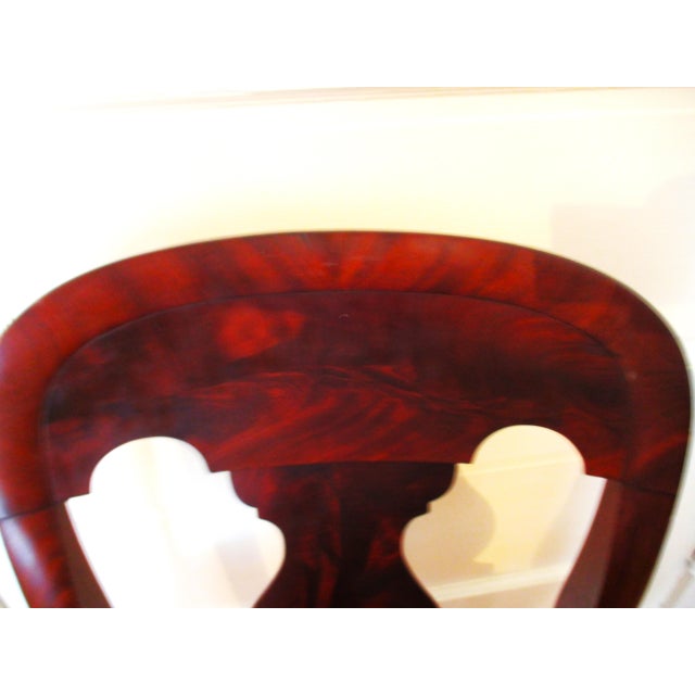 Purple Mid 19th Century Antique Empire Flame Mahogany Accent Chair With Needlepoint Seat For Sale - Image 8 of 8