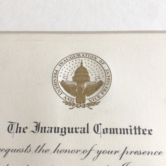 Black John F. Kennedy President and Lyndon B. Johnson Vice President of the United States Framed Invitation to the Inauguration For Sale - Image 8 of 10