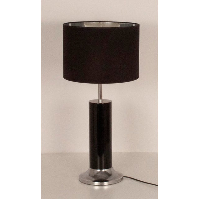 Vintage Chrome & Black Enameled Metal Table Lamp by Goffredo Reggiani, 1970s For Sale - Image 9 of 9