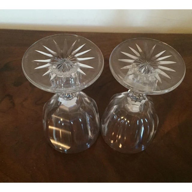 19th Century 19th Century American Glass Cut Crystal Wine Goblets - A Pair For Sale - Image 5 of 11