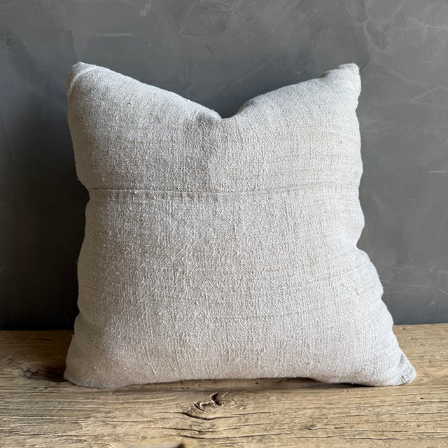 20" x 20" Includes Down Insert. Color: Muddy white, Greige, Oatmeal A truly one-of-a-kind pillow, thoughtfully handcrafted...