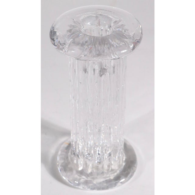 Mid Century Scandinavian Modern glass Icicle Rurik candlestick, designed by Ann & Goran Warff for Kosta Boda, made in...