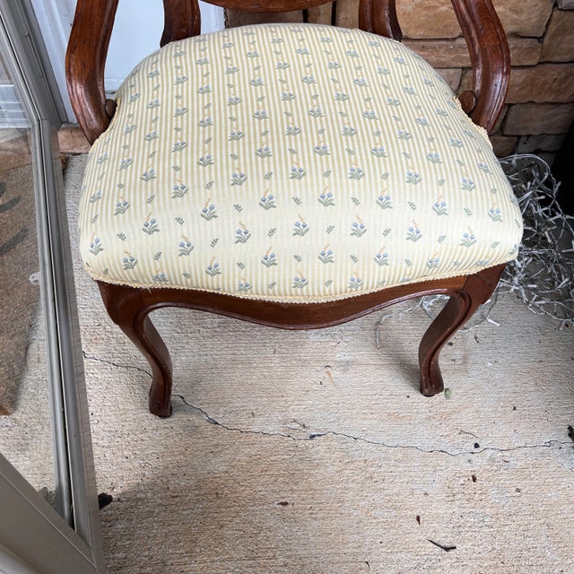 Wood 1970s Wooden Chair With Yellow Covered Cushions For Sale - Image 7 of 8