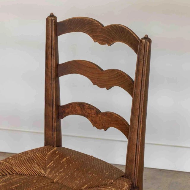 1940s French Carved Wood and Woven Chair For Sale - Image 12 of 12