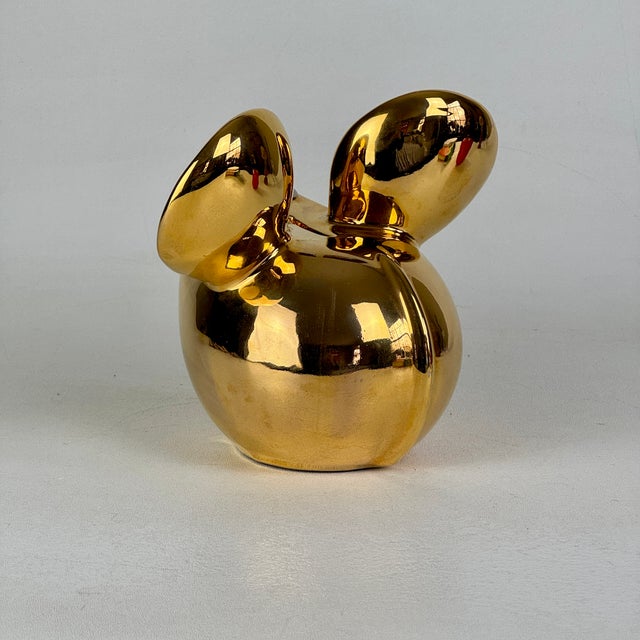 Vintage Ceramic Italian Gold Plated Mouse Piggy Bank With Extra Large Ears For Sale In New York - Image 6 of 9