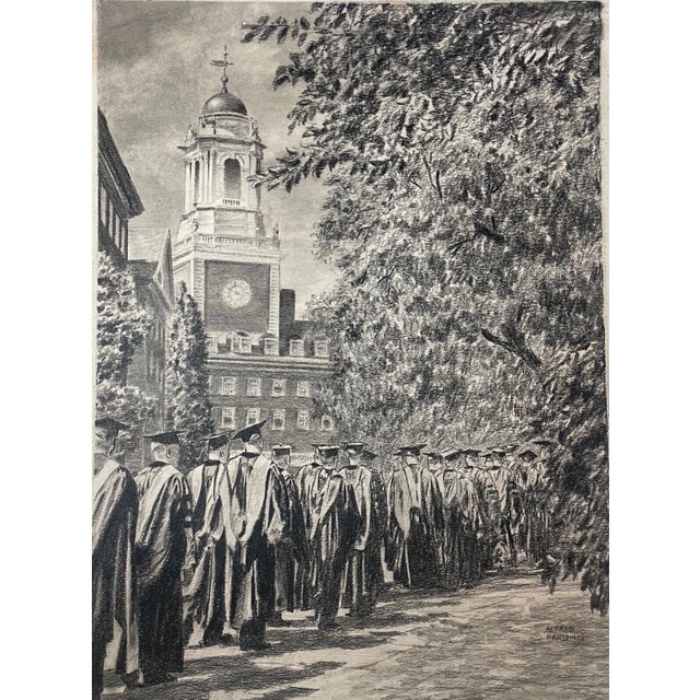 Up for sale is a wonderful original college graduation drawing by Alfred Panepinto. This lovely piece was commissioned as...