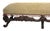 European Restauration Period Style Upholstered Bench. Hand carved walnut, recently re-upholstered in a high quality...