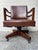 Animal Skin Midcentury Modern 1940s Leather Vintage Swivel Office or Library Desk Chair For Sale - Image 7 of 8