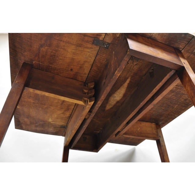 Antique American Federal Tiger Maple Narrow Drop Leaf Breakfast Dining Table For Sale - Image 18 of 18