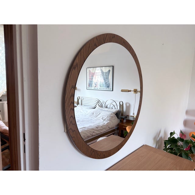 Wood Vintage Scandinavian Wooden Mirror, 1960s For Sale - Image 7 of 12