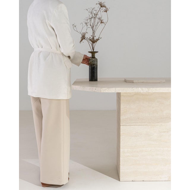 Italian Travertine Table, Antique, Italy, Circa 1970 For Sale - Image 9 of 12
