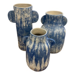 Paros Blue Vase, Set of 3 For Sale