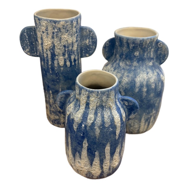Paros Blue Vase, Set of 3 For Sale