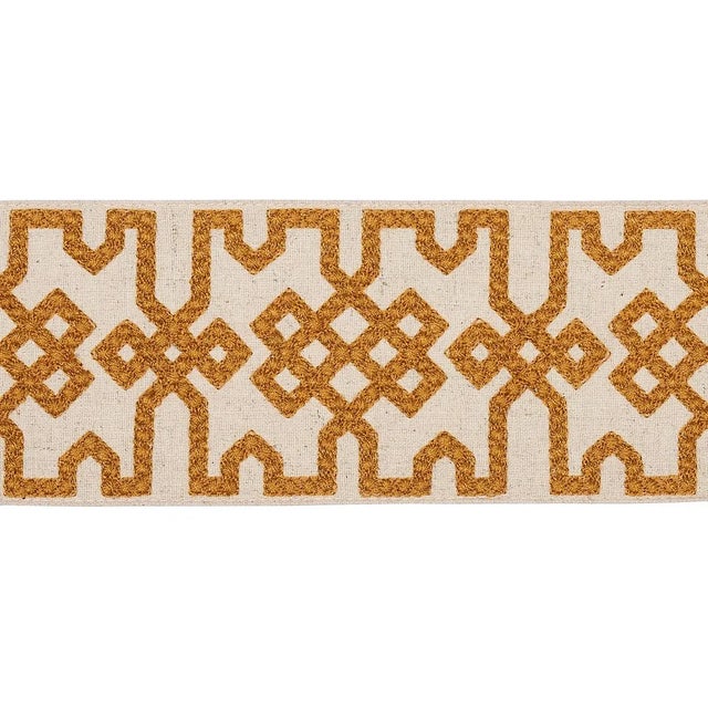 Not Yet Made - Made To Order Sample - Schumacher Knotted Trellis Tape in Ocher E on Unbleached For Sale - Image 5 of 5