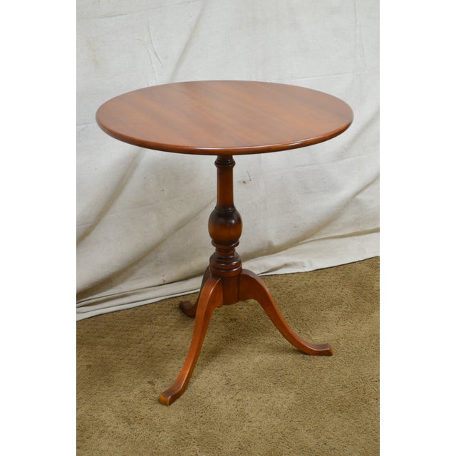Leopold Stickley Vintage Solid Cherry Pair of Round Side Tables Chairish