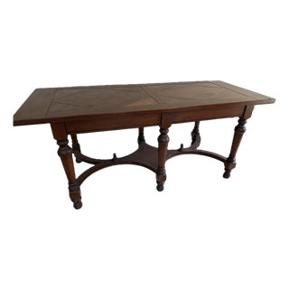 Narrow Vintage Tavern Dining Table Solid Wood For Sale