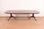 English Drexel Heritage Georgian Banded Flame Mahogany Double Pedestal Extension Dining Table, Newly Refinished For Sale - Image 3 of 12