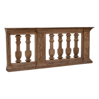 1780s French Hand-carved Oak Balustrade For Sale