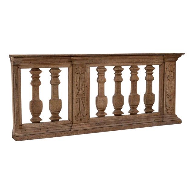 1780s French Hand-carved Oak Balustrade For Sale