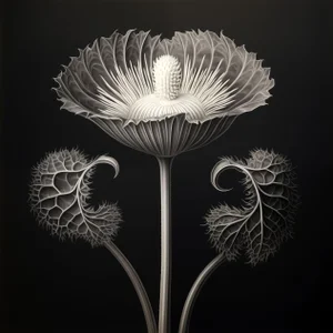 20' X 20' 'Cotula Turbinata' - Black and White Limited Edition Botanical Photography Print, Unframed