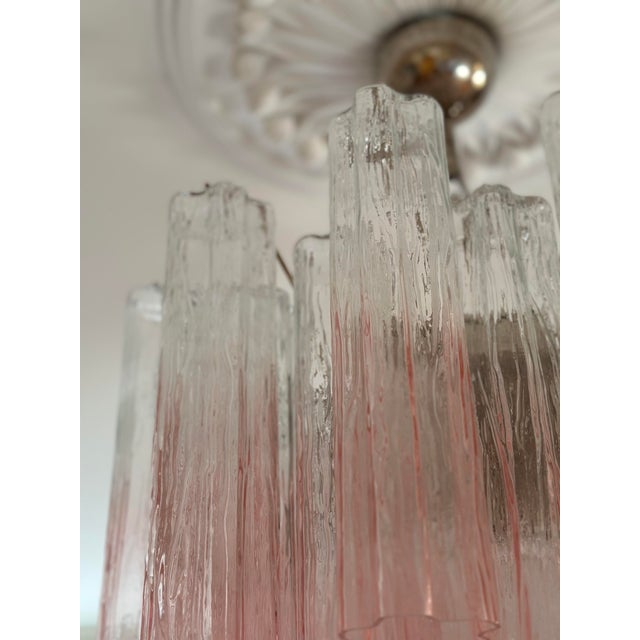 Pink Ombre Murano Chandelier Tronchi For Sale - Image 5 of 9