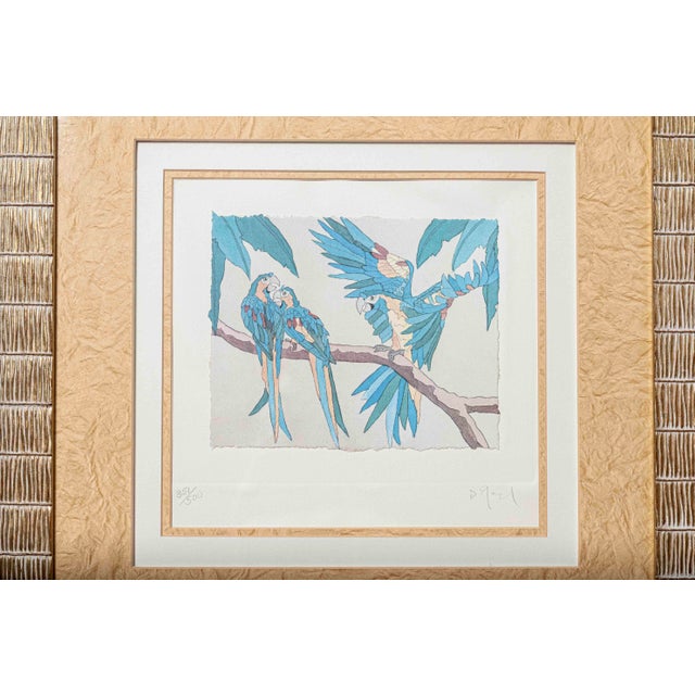 Dan Goad “Macaws” Signed & Numbered Limited Edition Bird Print, Framed For Sale - Image 9 of 13