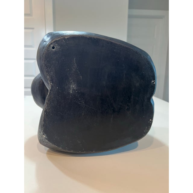 Modern Abstract Male Figure Sculpture in Black Resin – Seated Nude Form For Sale - Image 10 of 11