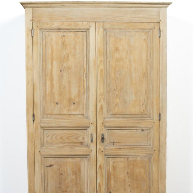 Mid-19th Century Antique French Louis Philippe Period Bleached Pine Armoire For Sale - Image 4 of 13