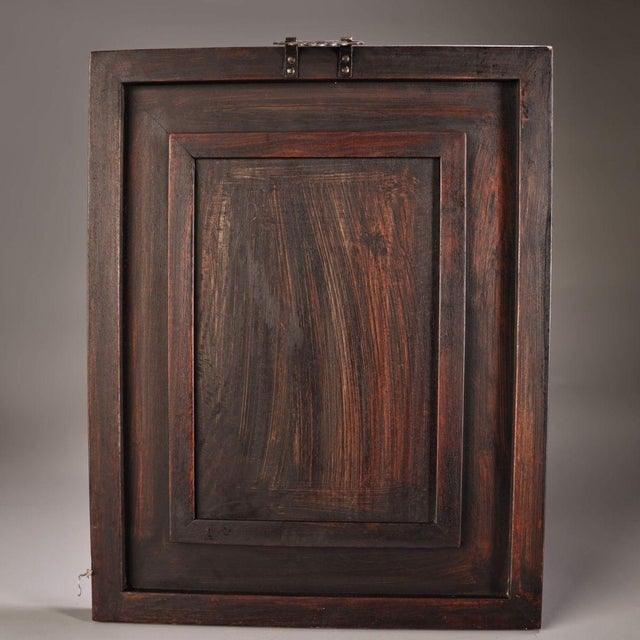 Metal Late 19th Century Wooden Framed Repoussé Copper Thangka Plaque, Gold & Silver, 1.4kg For Sale - Image 7 of 7