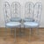 Vintage French Blue Wrought Iron Tall Back Garden Patio Chairs - Set of 4 For Sale - Image 4 of 13