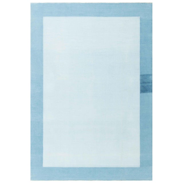 Doris Leslie Blau Vintage Indian Dhurrie Blue Rug For Sale