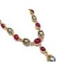 Bochic "Capri" Vintage Ruby, Sapphire, South-sea Pearl Necklace 18K Gold & Silver For Sale - Image 16 of 18