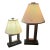 Set of 2 Vintage Robert Abbey Solid Brass Donut Table Lamps Circa 2000 For Sale