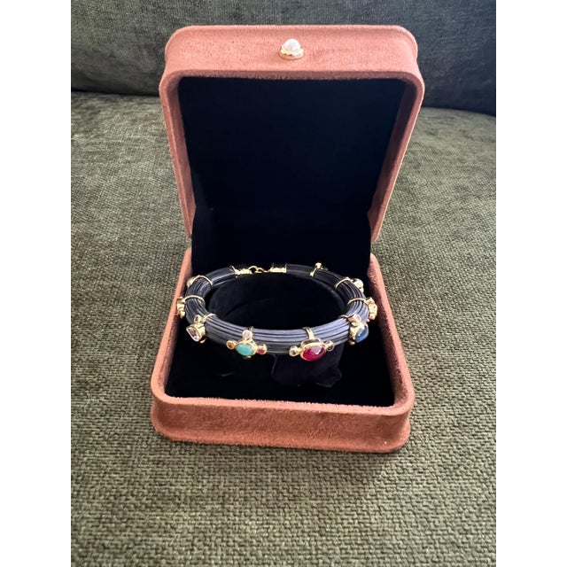 Bochic "Capri" Ruby & Multi Color Sapphire Choker Set In 18K Gold & Silver For Sale - Image 4 of 18