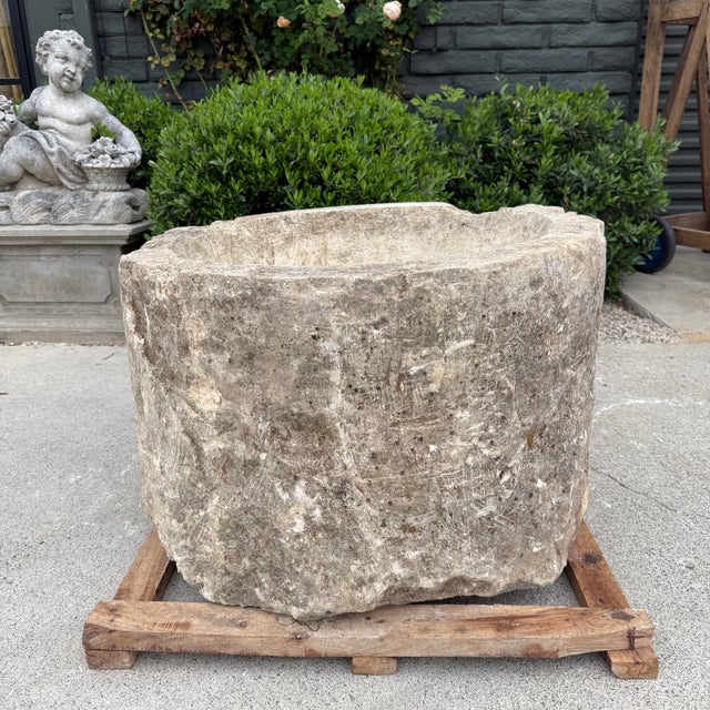 Antique Limestone Trough 51226c 29" Dia For Sale In Los Angeles - Image 6 of 9