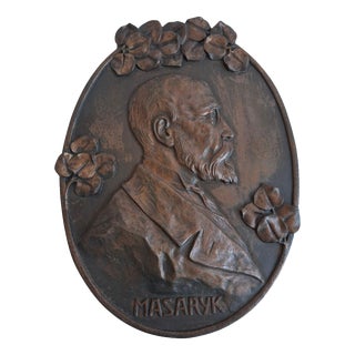 Art Deco Wall Plaque by T. G. Masaryk, Former Czechoslovakia, 1920 For Sale