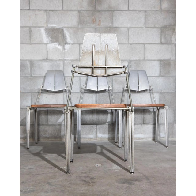 Vintage Brutalist Industrial Robert Josten Chairs – Set of 4 For Sale - Image 9 of 14