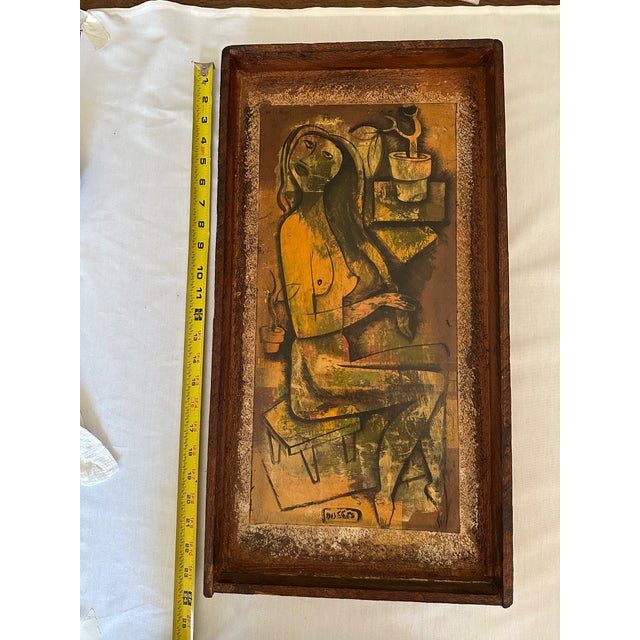 Mid 20th Century Mid-Century Modern California Modernist Seated Nude Painting by Leon d'Usseau (Dusso) For Sale - Image 9 of 12