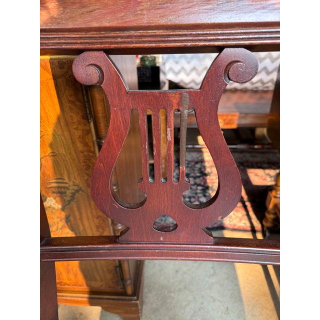 1940s 1940s Pair of Mahogany Regency Lyre Back Chairs For Sale - Image 5 of 7