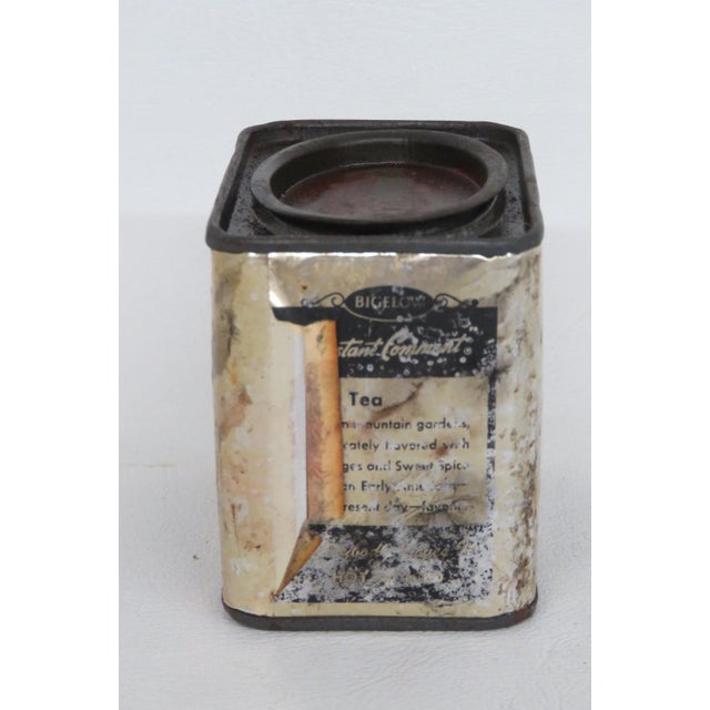Gold Bigelow Constant Comment Tea Bag Tin Lidded Canister With Gold Foil Label 4905b For Sale - Image 8 of 12