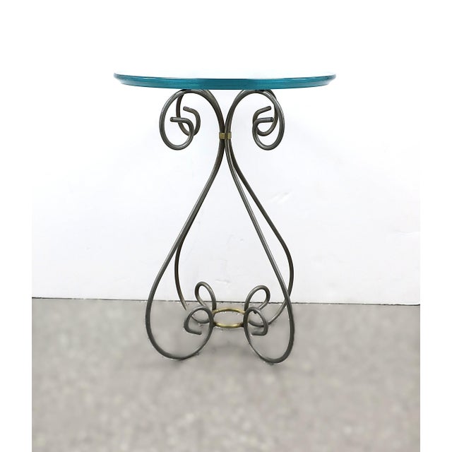 Brass Metal and Glass Round Side Table, Circa Late-20th Century For Sale In New York - Image 6 of 13