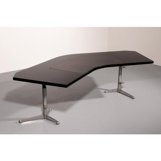 T96 Executive Corner Desk in Black Lacquered Wood by Osvaldo Borsani for Tecno, 1950s For Sale - Image 10 of 18