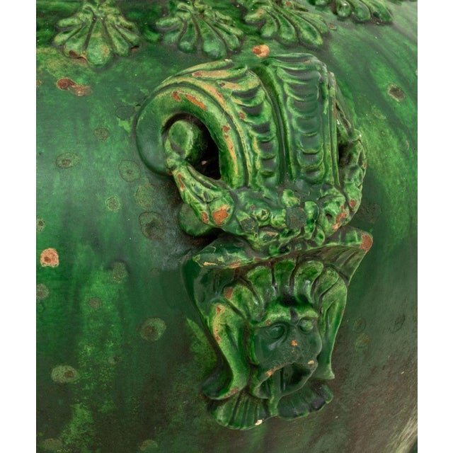 Mid 19th Century Italian Green Glazed Terracotta Vase For Sale - Image 5 of 10
