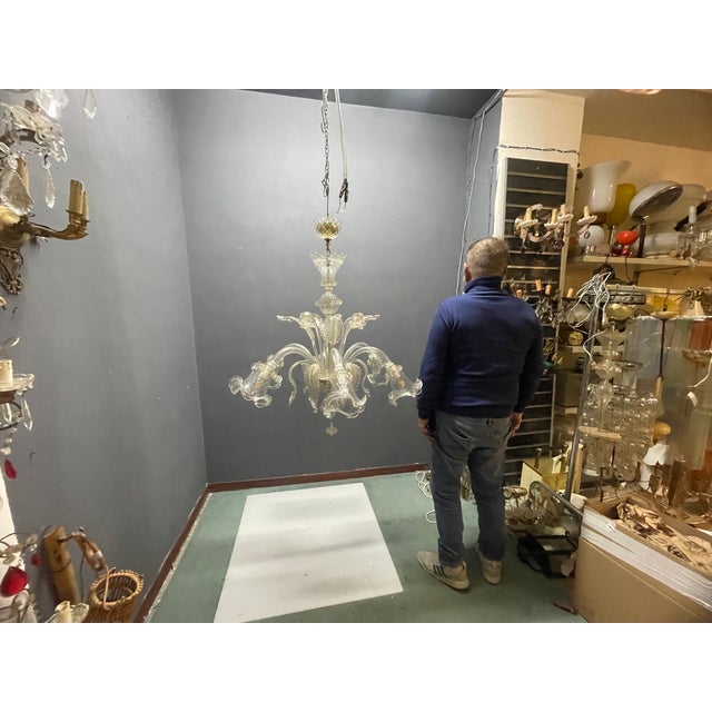 Large Venetian Murano Glass Chandeliers, 1980s, Set of 2 For Sale - Image 4 of 11