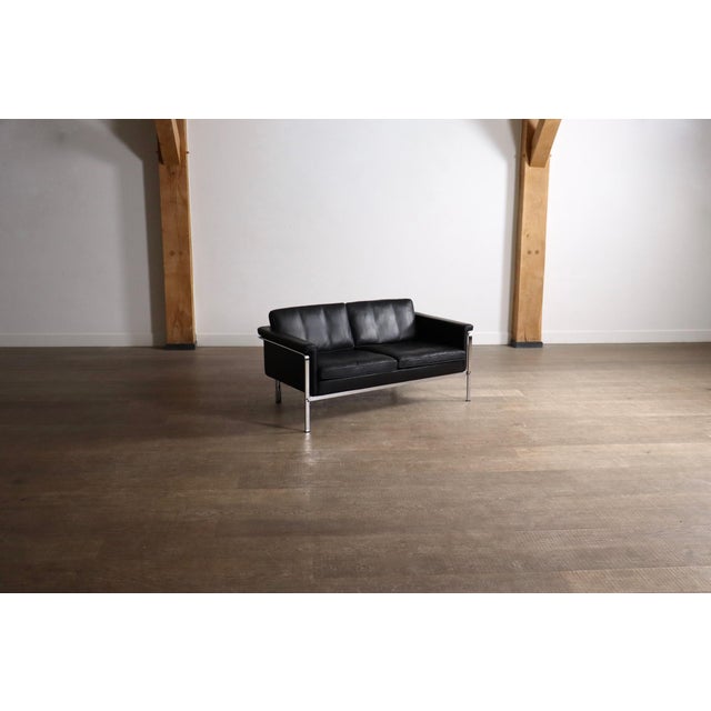 Vintage Model 6912 Two-Seater Sofa in Black Leather by Horst Brüning for Kill International, Germany, 1967 For Sale - Image 10 of 13