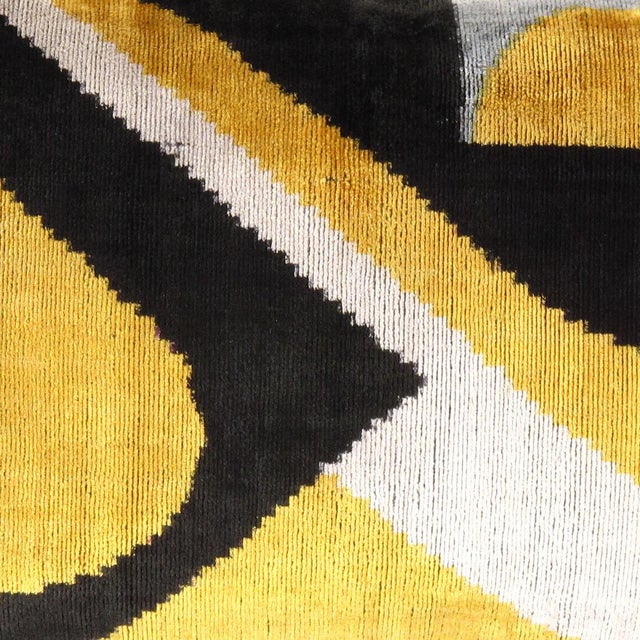 Contemporary Velvet Ikat Pillow For Sale - Image 9 of 11