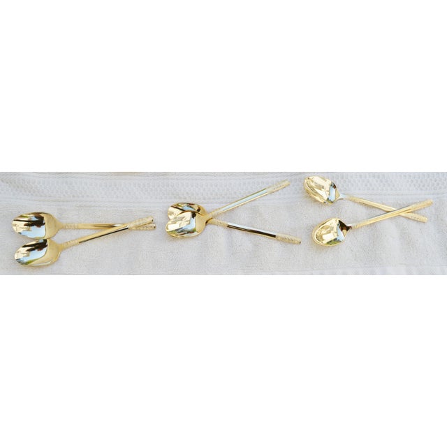 Contemporary Modern Flatware Stainless Steel Gold Tone Korea 82 Piece Collection For Sale - Image 18 of 18