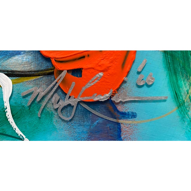 Abstract 2026 Mark Lewis (Cy Young Descendant) Original Abstract "Cerulean Swirl" on Acrylic Glass For Sale - Image 3 of 6