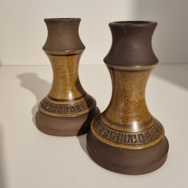Mid-Century Modern Pair of Mid-Century Ceramic Candle Holders by Ulla Winblad for Alingsås, 1960s For Sale - Image 3 of 7